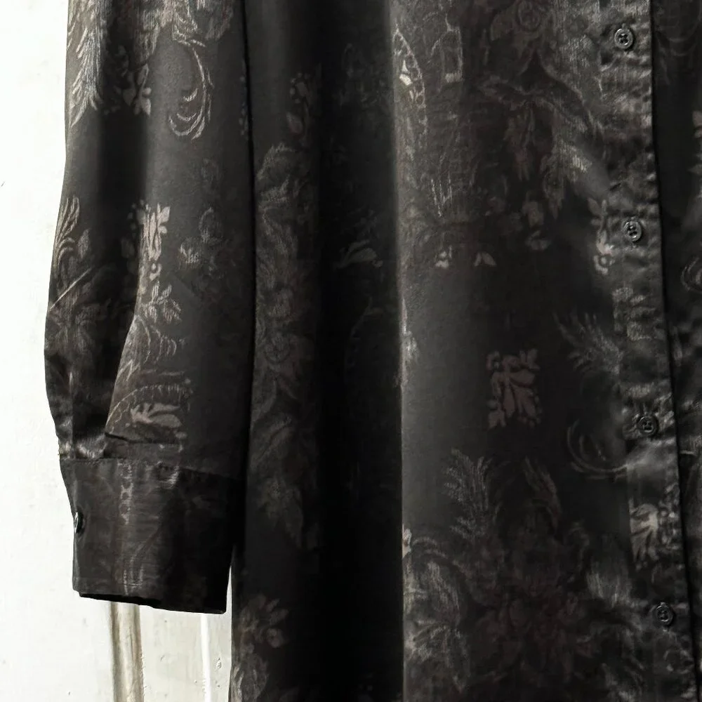 Lauren Ralph Lauren Sz L Long Sleeve Tunic  Nightshirt Monogram Embroidered - Picture 4 of 8